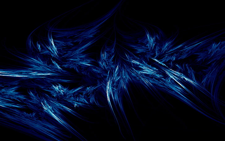 сине-черная абстрактная живопись, абстракция, синий, цифровое искусство, HD обои