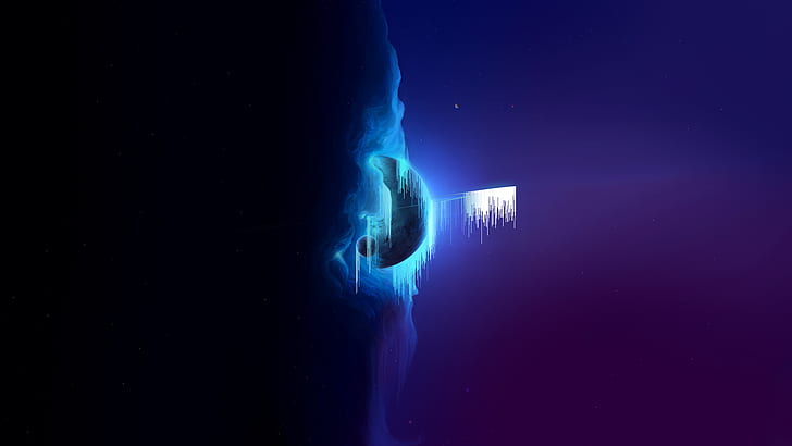 Pixelsortierung, Planetenringe, Planet, Nebel, HD-Hintergrundbild