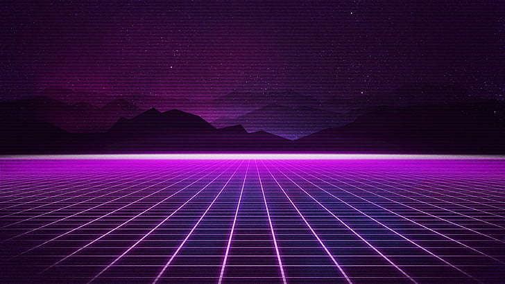 Retrowave, Purple, lines, 4K, HD wallpaper