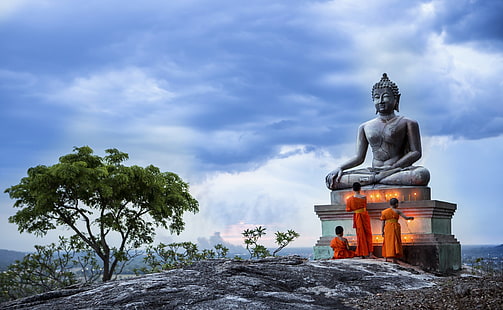 Mönche, Thailand, HD-Hintergrundbild HD wallpaper