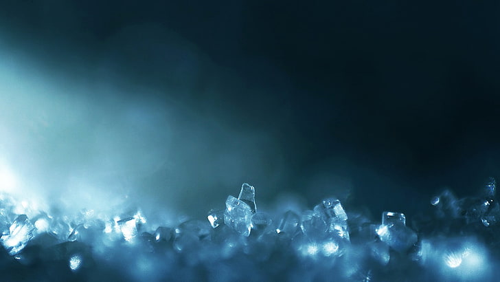 batu permata yang jelas, latar belakang, es, cahaya, bayangan, Wallpaper HD