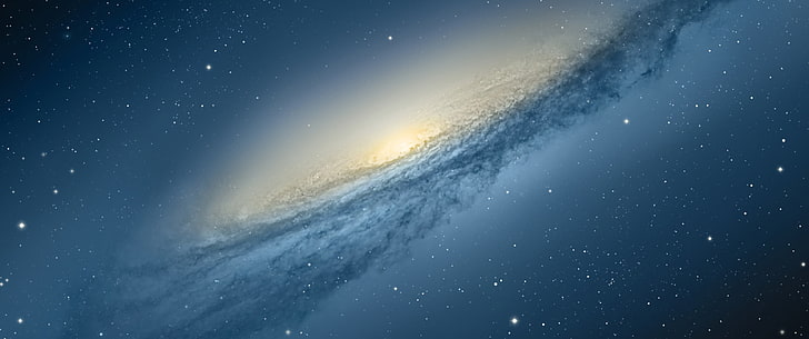 иллюстрация млечного пути, галактика, космос, синий, звезды, NGC 3190, HD обои
