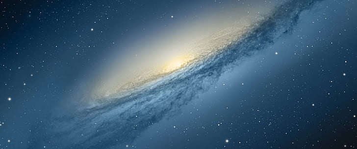 rymd, NGC 3190, blå, stjärnor, galax, HD tapet
