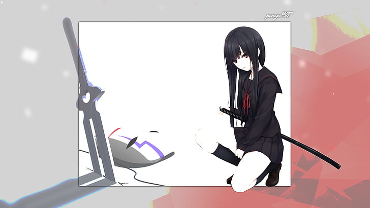 anime girls, school uniform, Darker than Black, simple background, Coffee-Kizoku, anime, HD wallpaper