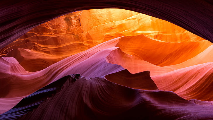 alam, lanskap, lahar, warna-warni, batu, Grand Canyon, jalur cahaya, oranye, fotografi, Wallpaper HD