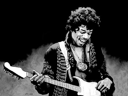 Jimi Hendrix, musician, men, drawing, HD wallpaper HD wallpaper