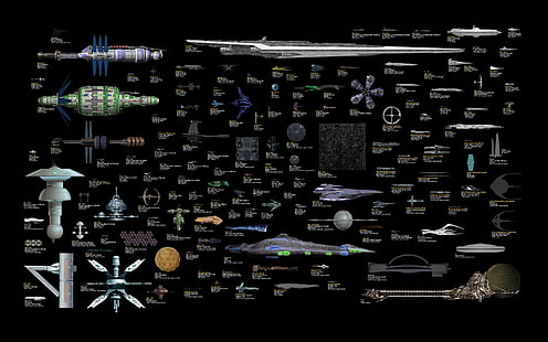 Lexx, Star Trek, Battlestar Galactica, Star Wars, fantascienza, Stargate, Spazio: Above and Beyond, Babylon 5, Firefly, Farscape, Sfondo HD HD wallpaper