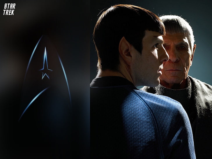 Star Trek, Spock, Leonard Nimoy, Zachary Quinto, film, Sfondo HD