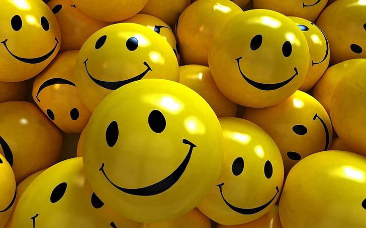 smiles, smile, yellow, yellow and black smiley emoticon decors, smiles, smile, yellow, HD wallpaper