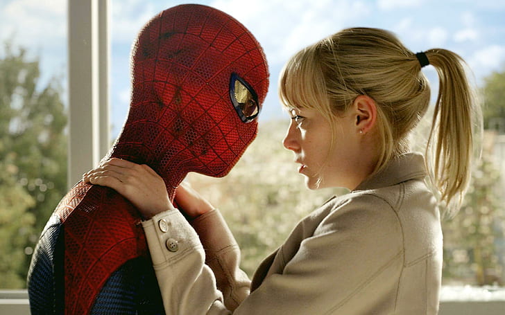 Spider Man och Gwen Stacy, spindel, gwen, stacy, filmer, HD tapet