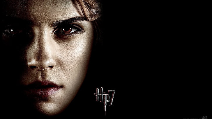 Harry Potter 7 Hermione wallpaper, movies, Harry Potter and the Deathly Hallows, Emma Watson, Hermione Granger, face, HD wallpaper