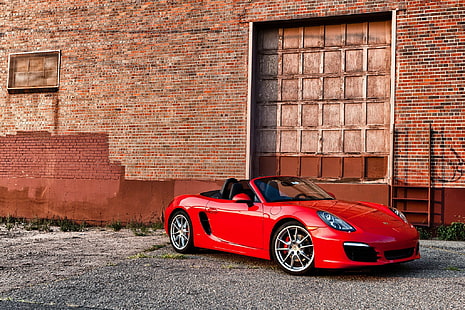 Porsche, Cayman S, 911, Porsche, Cayman S, 911, rosso, convertibile, Sfondo HD HD wallpaper