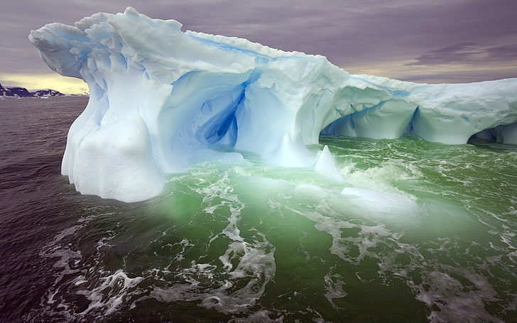 ice, sea, water, iceberg, Arctic, nature, HD wallpaper