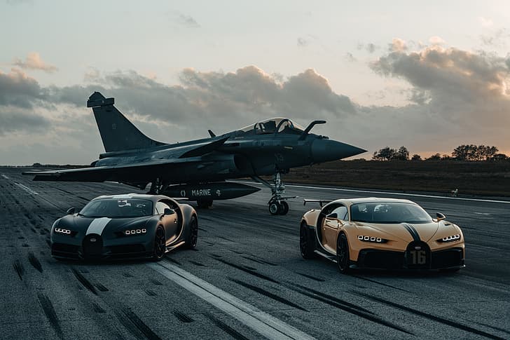 Bugatti, Dassault Rafale, Chiron, Fond d'écran HD
