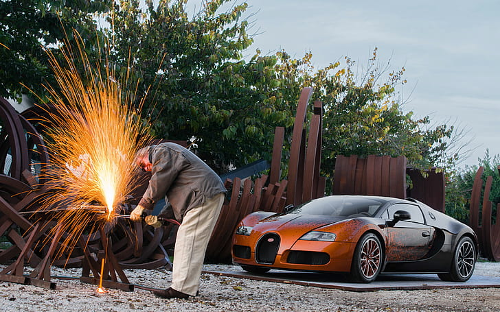 Bugatti Veyron Math Equations Sparks Saldatura HD, automobili, bugatti, veyron, scintille, matematica, equazioni, saldatura, Sfondo HD