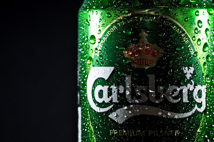 beer, Can, carlsberg, drink, Water Drops, HD wallpaper
