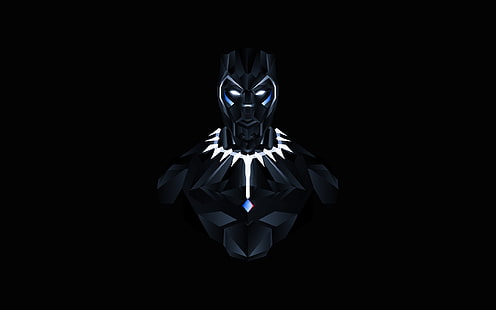 Black Panther, Minimal, Low poly, Fondo oscuro, HD, Fondo de pantalla HD HD wallpaper