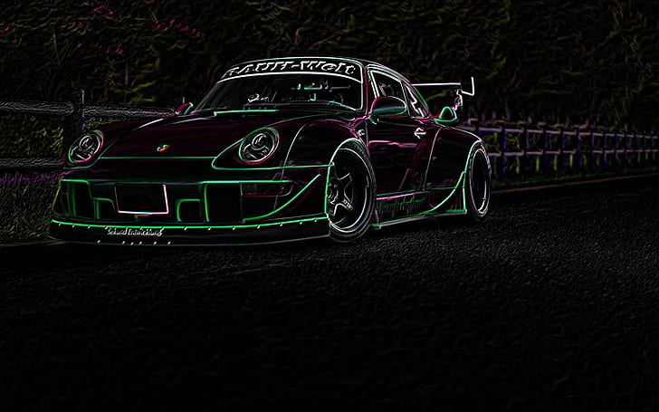 Porsche Black Rauh-Welt HD, bilar, svart, porsche, welt, rauh, HD tapet