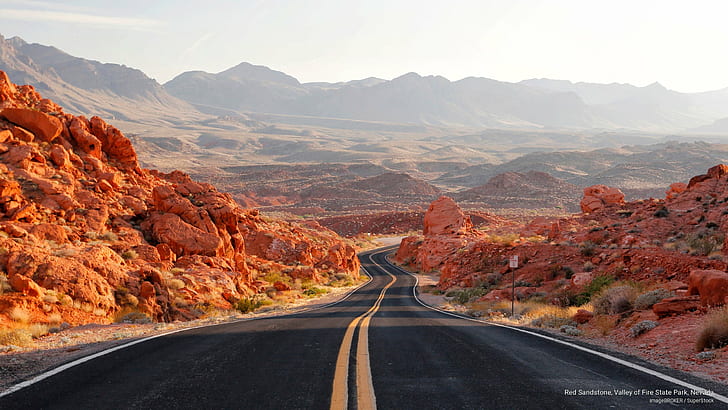 Röd sandsten, Valley of Fire State Park, Nevada, natur, HD tapet