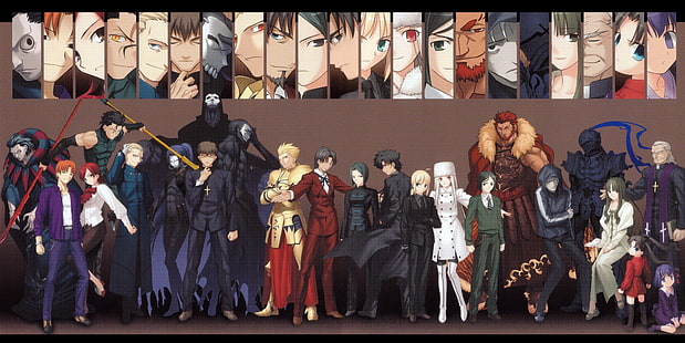Fate Series, Fate / Zero, Archer (Fate / Zero), Assassin (Fate / Zero), Berserker (Fate / Zero), Caster (Fate / Zero), Gilgamesh (Fate Series), Irisviel Von Einzbern, Kariya Matou, Kayneth El -Melloi Archibald, Kirei Kotomine, Kiritsugu Emiya, Lancer (Fate / Zero), Maiya Hisau, Rider (Fate / Zero), Rin Tohsaka, Risei Kotomine, Ryuunosuke Uryuu, Sabre (Fate Series), Sakura Matou, Sola-Ui Nuada- Re Sophia-Ri, Tohsaka Aoi, Tokiomi Tohsaka, Velvet Waver, HD тапет HD wallpaper