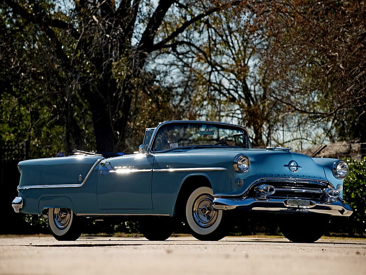 '54 Olds Super 88, üstü açık araba, eski, süper, otomobil, yaşlılar, klasik, 1954, antika, oldsmobile, arabalar, HD masaüstü duvar kağıdı