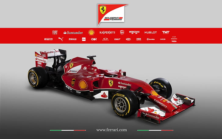 2014 Ferrari F14 T, röd Ferrari F1 racingbilillustration, Ferrari, 2014, Bilar, HD tapet