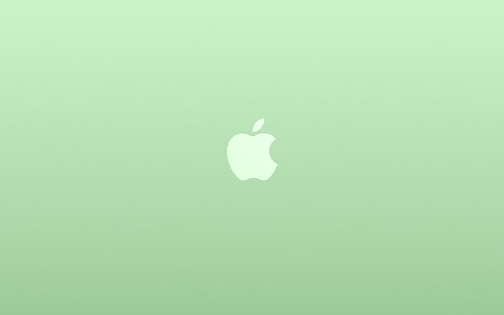 logo, apple, green, white, minimal, illustration, art, color, HD wallpaper