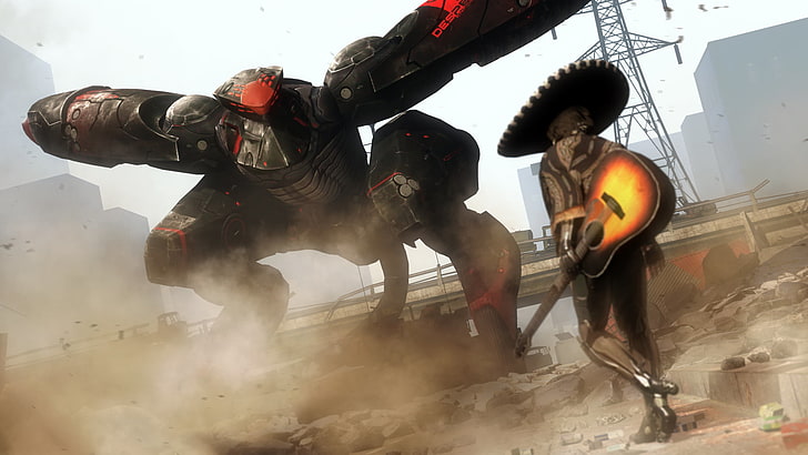 Gitarre, Sombrero, Raiden, Metal Gear Rising: Rache, Metal Gear RAY, HD-Hintergrundbild
