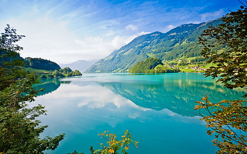 Piękna niebieska woda zielona natura, niebiesko-zielony obraz natury, piękny, niebieski, woda, zielony, natura, Tapety HD HD wallpaper