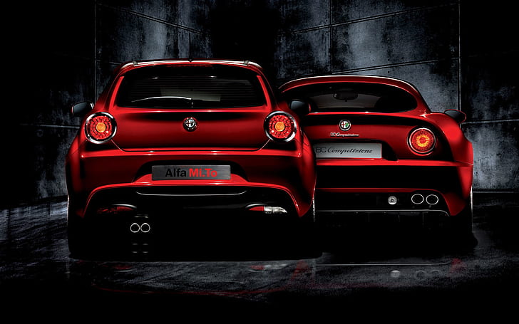 Alfa Romeo Mi To and 8C Competizione, cars, HD wallpaper