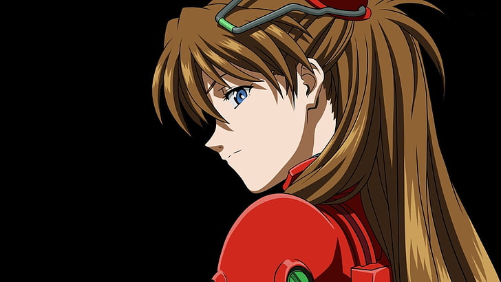 brunhårig Evangelion Genesis kvinnlig karaktär, Neon Genesis Evangelion, Asuka Langley Soryu, anime, enkel bakgrund, HD tapet