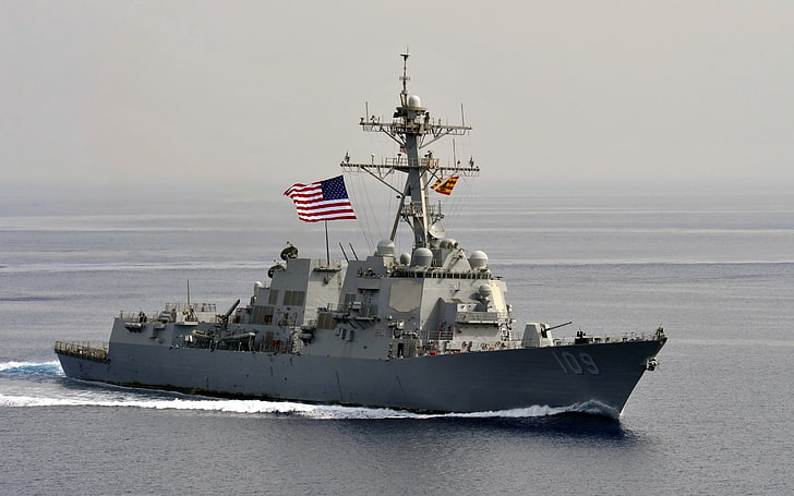 gray war ship, uss jason dunham, ship, weapon, HD wallpaper