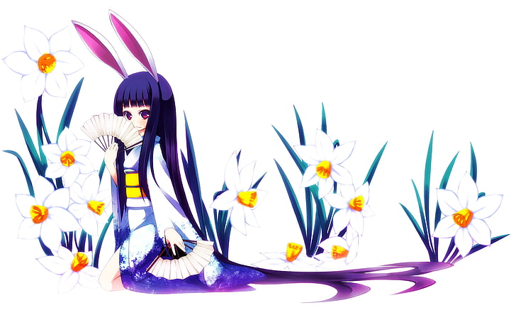8 K, Anime Mädchen, Violett, 4 K, HD-Hintergrundbild