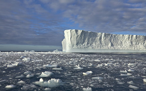 море, лед, снег, природа, айсберг, HD обои HD wallpaper