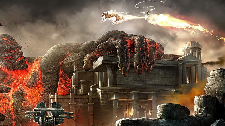 papel de parede de monstro e casa, God of War, God of War III, HD papel de parede