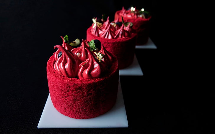 Enjoy!, mousse, food, red, black, sweet, dessert, HD wallpaper