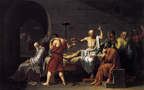 David, Tod, Jacques Louis, Gemälde, Sokrates, HD-Hintergrundbild HD wallpaper