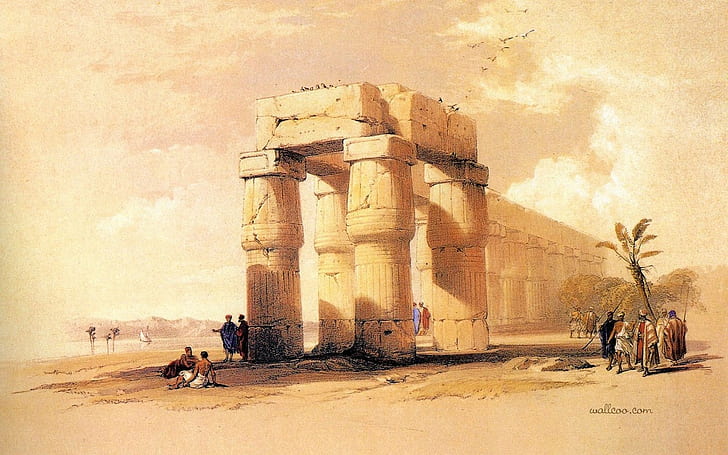 David Roberts, Egitto, dipinto, Sfondo HD