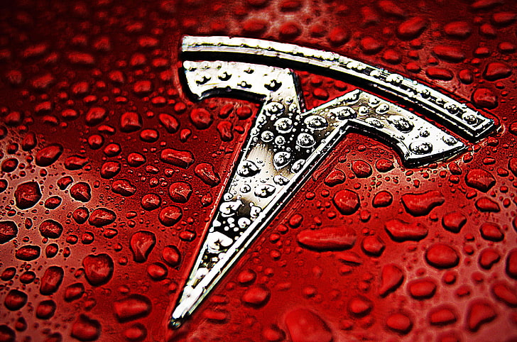 Tesla Motors, logo, Sfondo HD