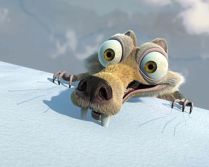Ice Age Sid digital wallpaper, Ice Age, squirrel, Ice Age: The Meltdown, Scrat, movies, HD wallpaper