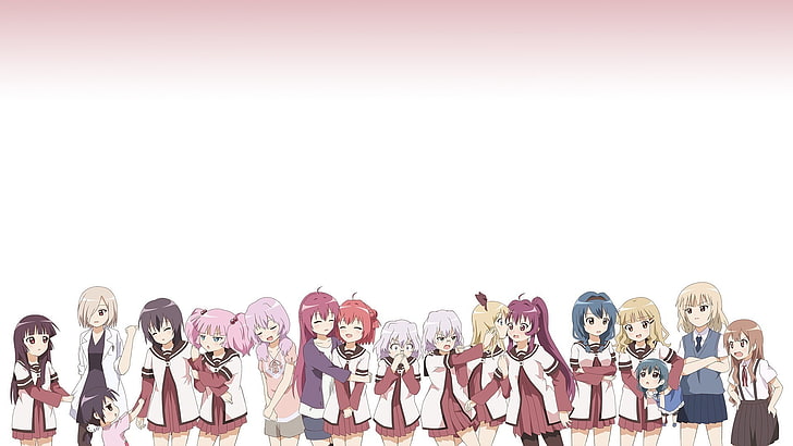 girls squad anime character, Yuru Yuri, HD wallpaper