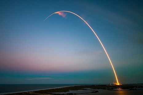 SpaceX, cohete, Falcon 9, larga exposición, Fondo de pantalla HD HD wallpaper