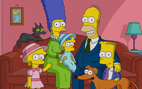 Simpsonlar, Bart Simpson, Homer Simpson, Lisa Simpson, Maggie Simpson, Marge Simpson, HD masaüstü duvar kağıdı HD wallpaper