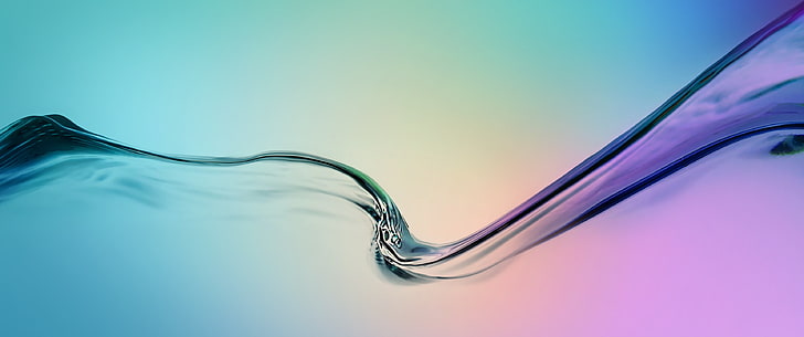 графичен тапет с лилаво и тийл вълна, ултраширок, абстрактно, HD тапет
