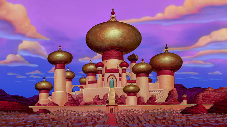 O Palácio do Sultão Aladdin Cartoon Walt Disney Hd Wallpaper 1920 × 1080, HD papel de parede