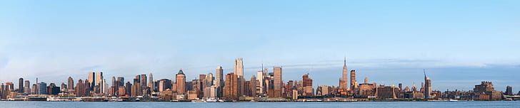 Nueva York, triple pantalla, gran angular, ciudad, paisaje urbano, Manhattan, Fondo de pantalla HD