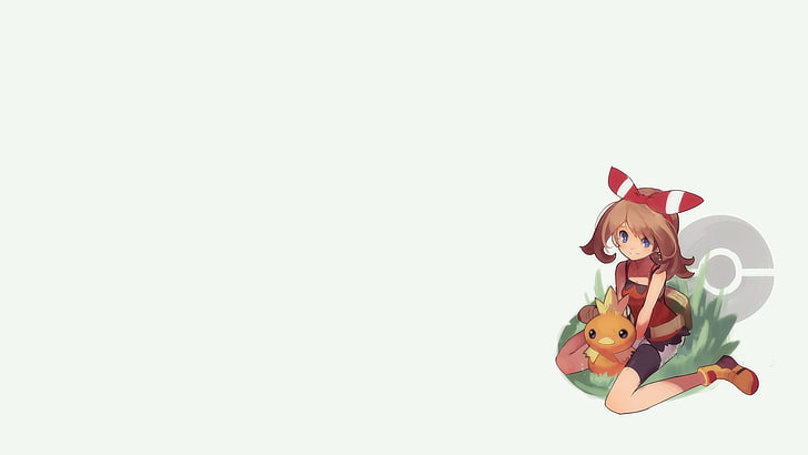 personaggio dei cartoni animati femminile, maggio (pokemon), sfondo bianco, Sfondo HD