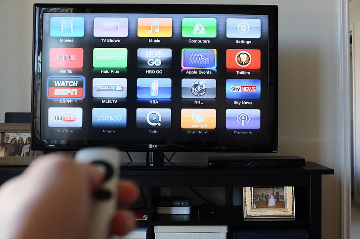 LG flat screen TV, hbo, 2015, apple tv, HD wallpaper