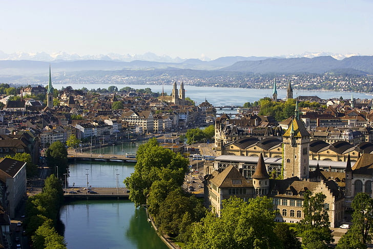 Cities, Zurich, Building, City, Lake, River, Switzerland, HD wallpaper