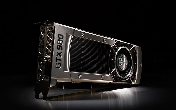silver and black graphics card, graphics card, nvidia, geforce, gtx 980, HD wallpaper